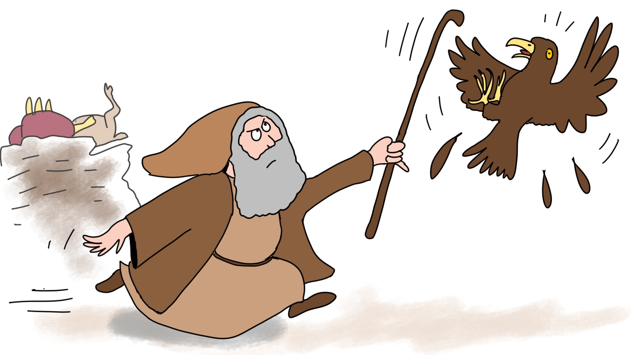 Abraham chasse les rapaces