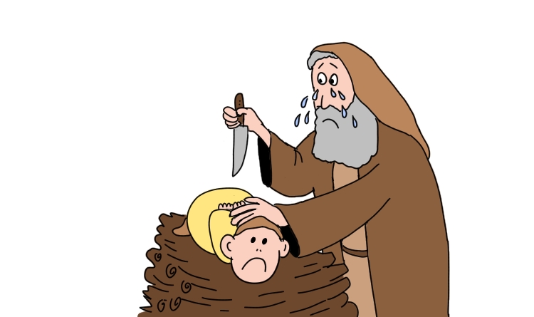 Abraham s'apprête à sacrifier son fils Isaac
