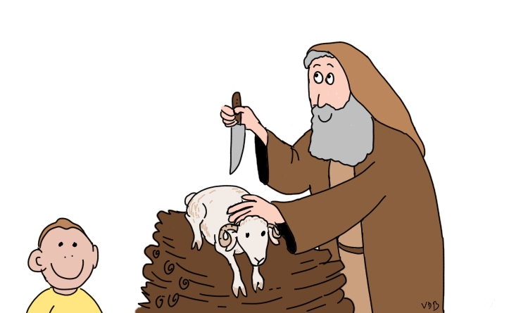 Abraham sacrifie un bélier à la place d'Isaac