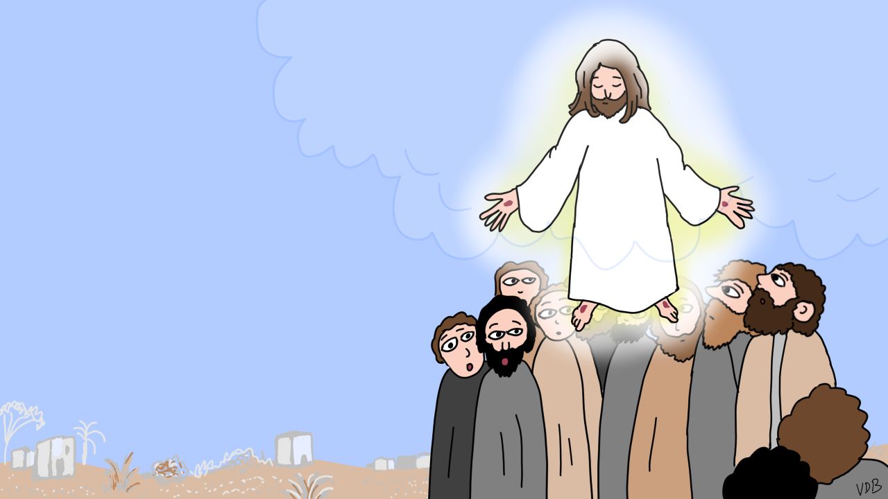 Jésus monte au ciel devant ses disciples