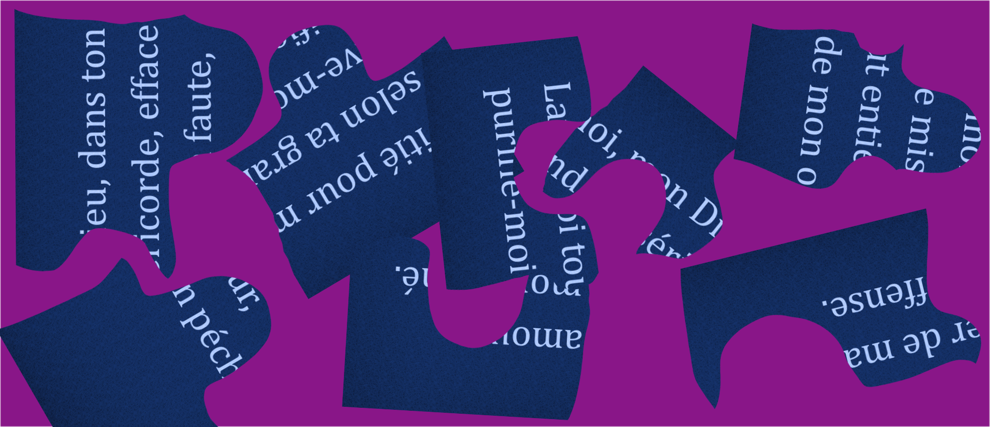 Des pièces de puzzle avec des bouts de texte