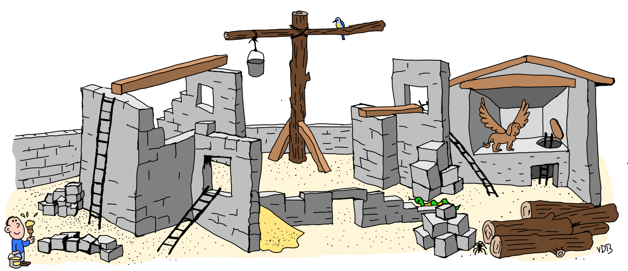 Dessin du chantier du Temple de Jérusalem